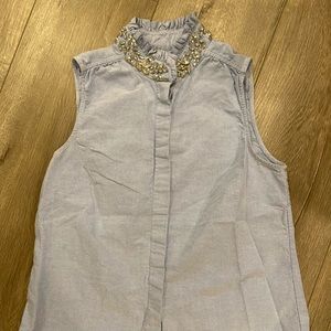 Denim sleeveless top with jewels from J.Crew